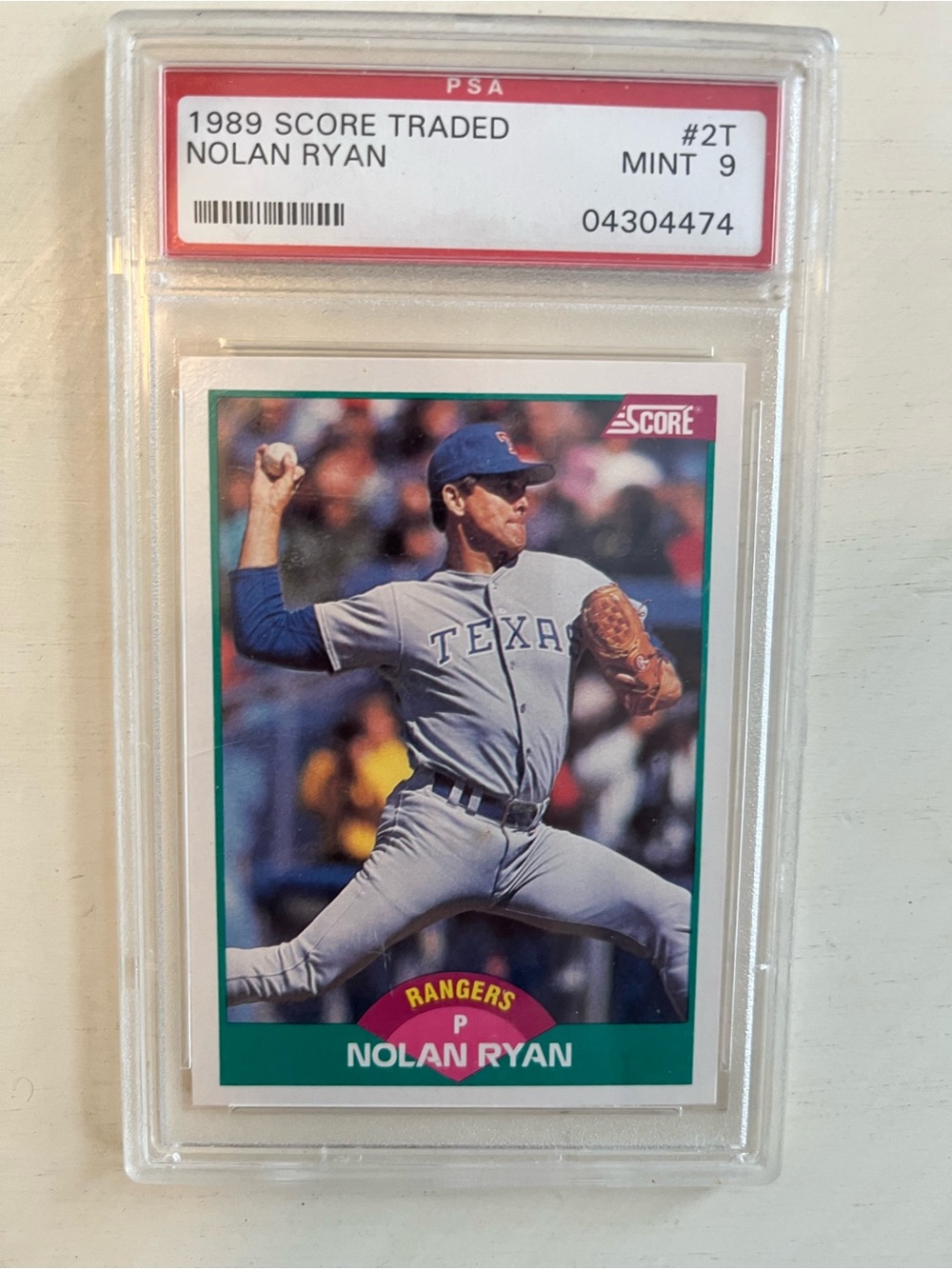 Nolan Ryan 1989 Score Traded Baseball Card - Texas Rangers (Green)